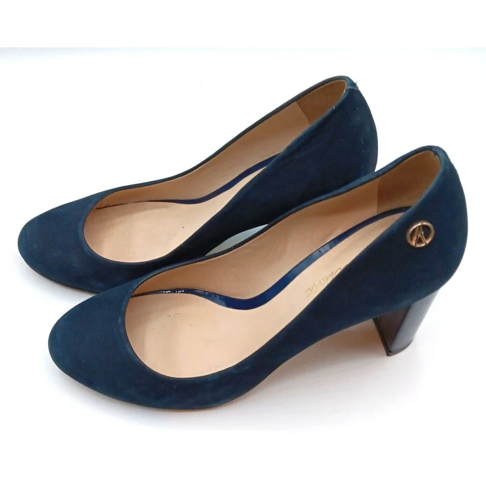 Ateliermix Women's , Block Heel Pumps, Blue Size‎ 5M